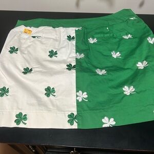 Green and White Clover Skirt